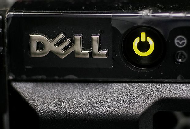 A Dell logo is seen at the computer in Kiev