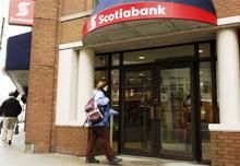 A customer walks into the Scotiabank in Halifax