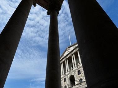 The Bank of England is seen in the City of London