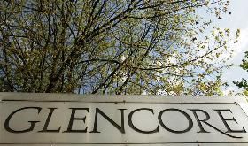 Swiss commodities trader Glencore's logo is seen in front of the headquarters in Baar near Zurich 