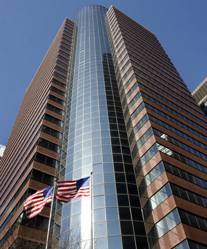 The AIG building is seen in New York