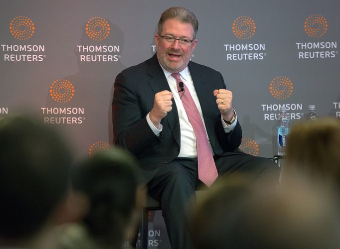 Thomson Reuters Chief Executive Jim Smith speaks about the deal with Blackstone Group in Toronto