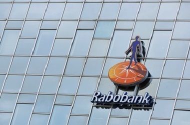 The logo of Rabobank is seen on the building of its headquarters in Utrecht