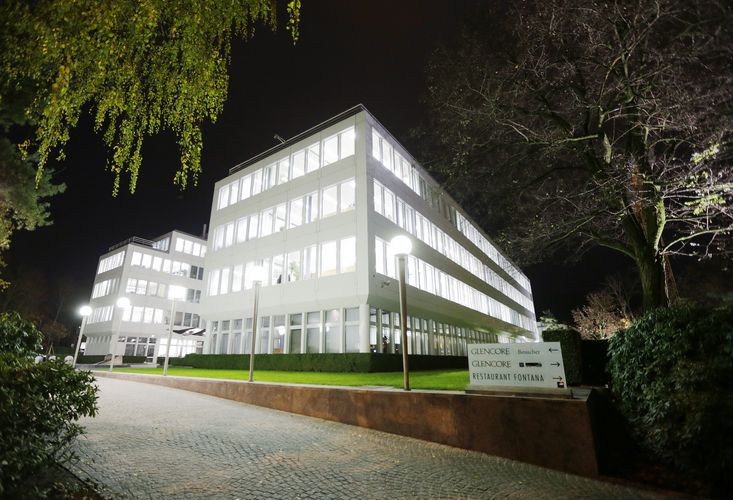 A general view of Glencore's company's headquarters is seen in Baar