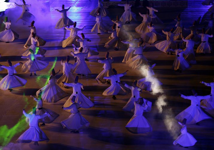 Whirling dervishes perform 