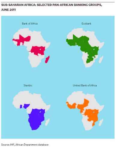 Sub-Saharan Africa: Selected pan-African banking groups, June 2011