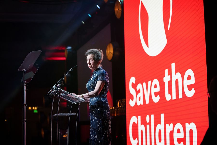 HRH The Princess Royal delivers a speech on the work of Save the Children. Credit: Anna Gordon/Save the Children