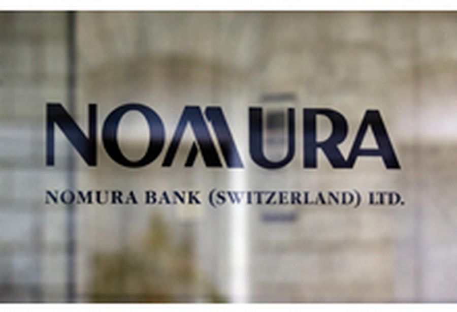 Logo of Nomura Bank Switzerland Ltd. is pictured at a branch in Zurich 